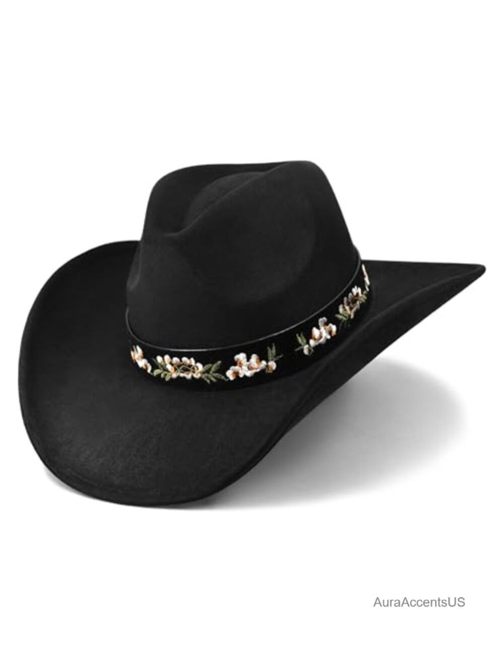 Faux Suede Western Cowboy Hat Teardrop Crown Shapeable Brim